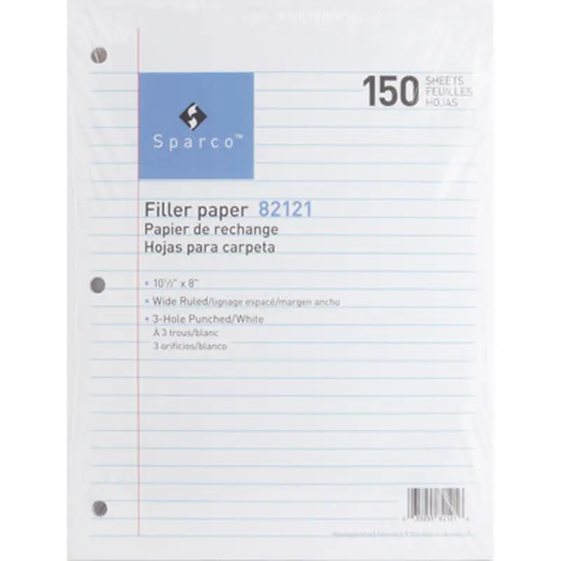 Sparco 82121 Standard White 3HP Filler Paper