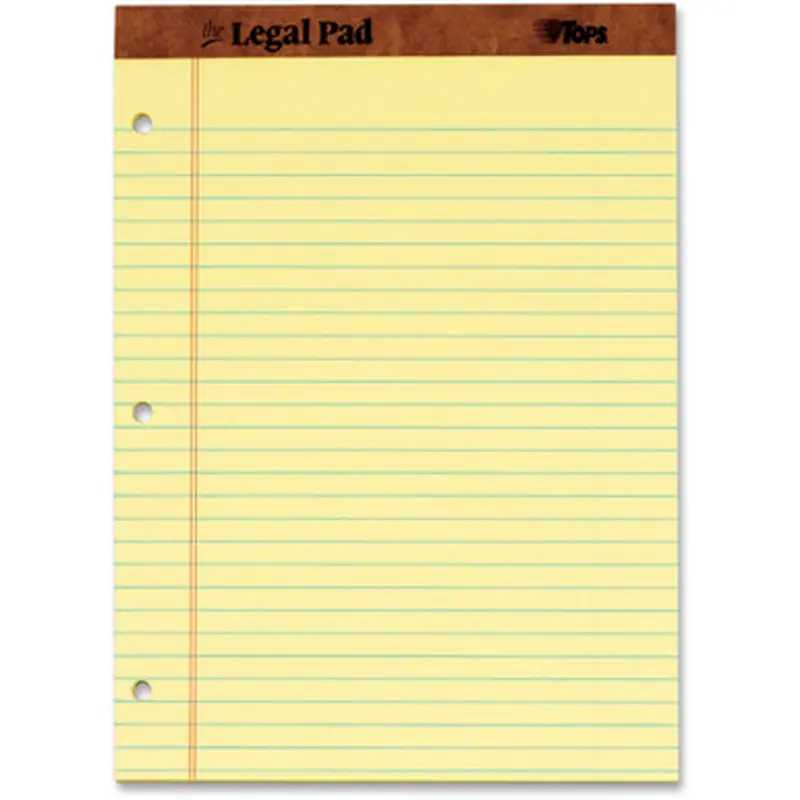 TOPS 75351 Leatherette Binding 3-Hole Punch Legal Pads