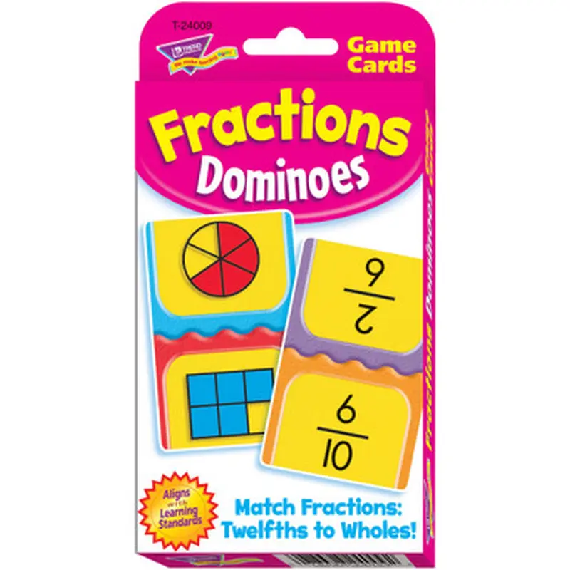 Trend 24009 Fractions Dominoes Challenge Cards Game