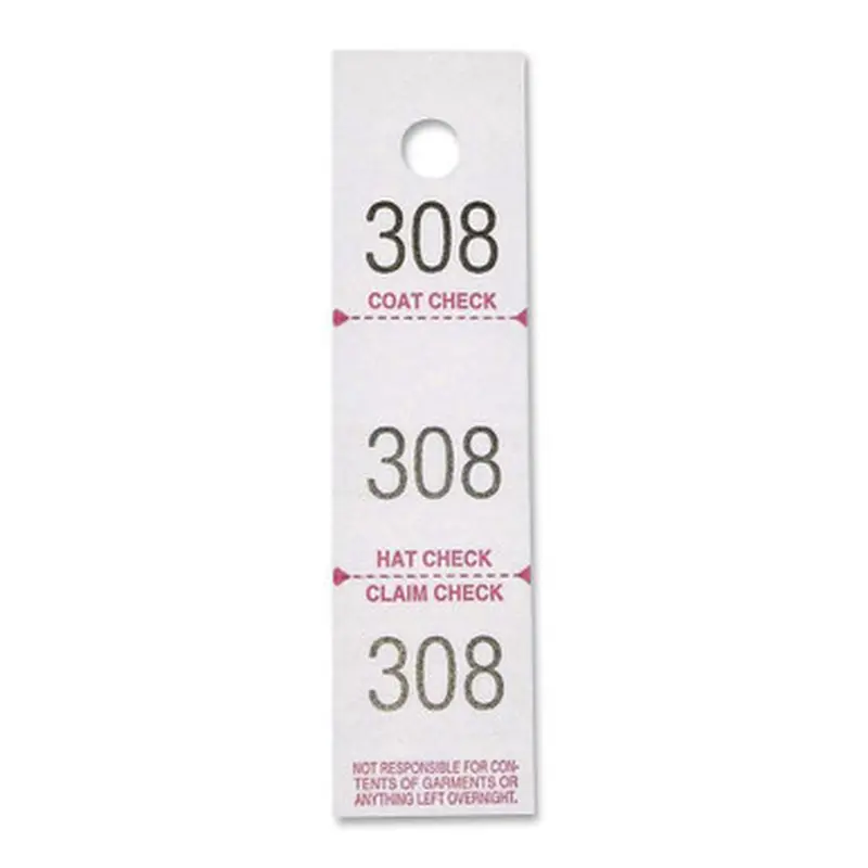 Sparco 99300 3-Part Coat Check Tickets