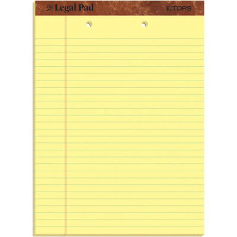 TOPS 7531 2-Hole Top Punched Legal Pad