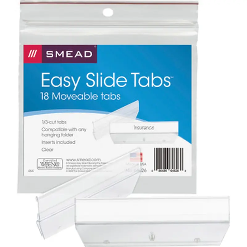 Smead 64626 Easy Slide Hanging Folder Tabs