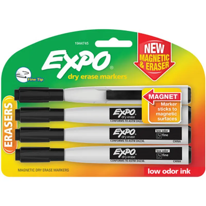 Expo 1944745 Eraser Cap Fine Magnetic Dry Erase Markers