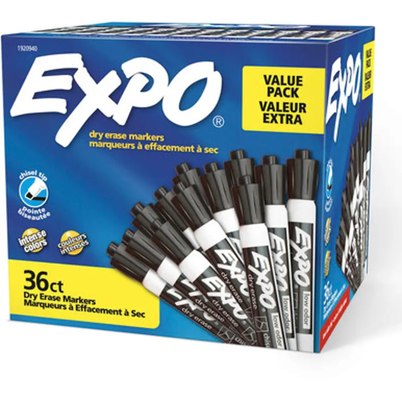 Expo 1920940 Low-Odor Dry Erase Chisel Tip Markers