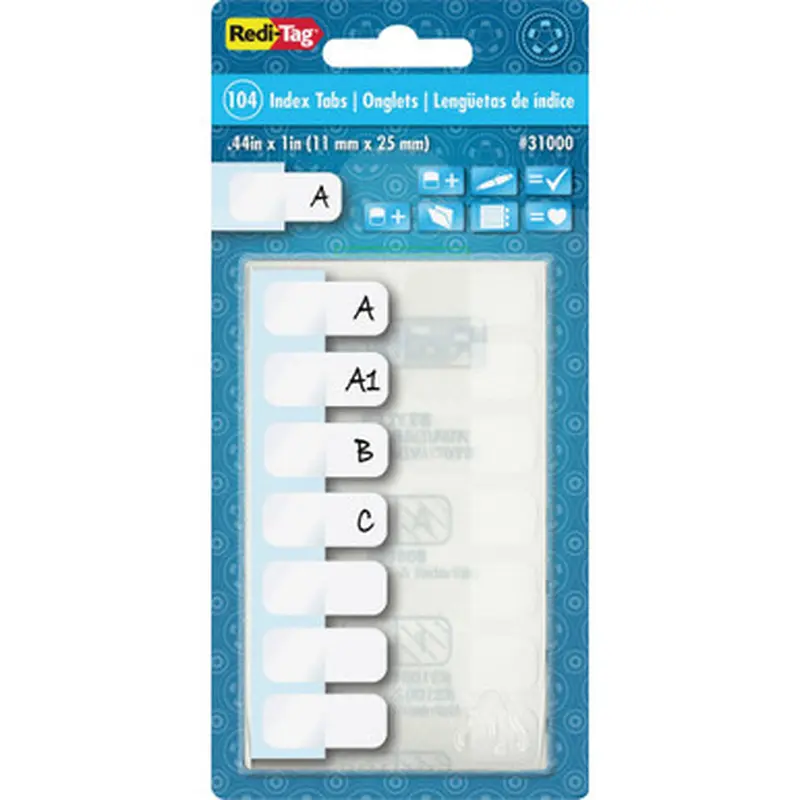 Redi-Tag 31000 Permanent Stick Write-On Index Tabs