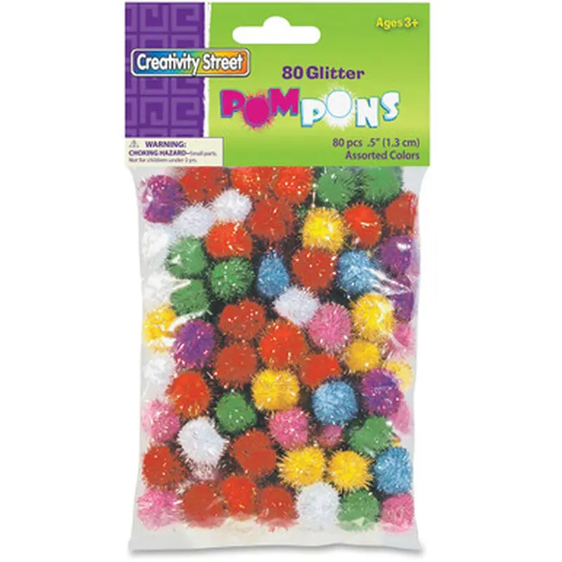 Creativity Street 811601 1/2&quot Glitter PomPons