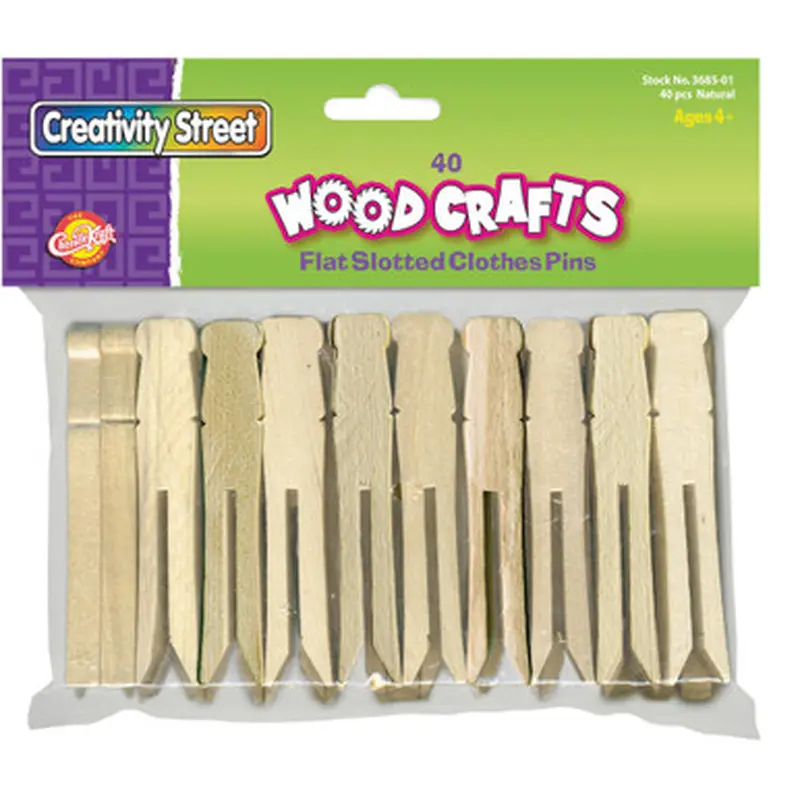 Creativity Street 3685-01 Flat-Slotted Clothespins