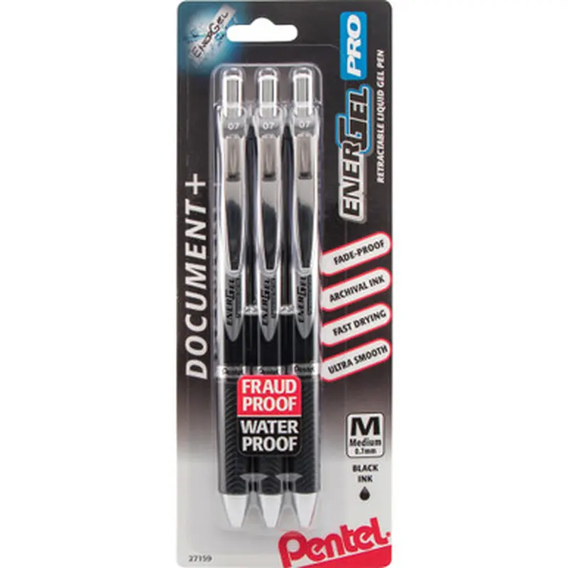 EnerGel BLP77BP3A PRO Retractable Liquid Gel Ink Pens