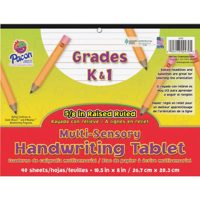 Pacon 2470 Grades K-1 Multi-sensory Handwriting Tablet