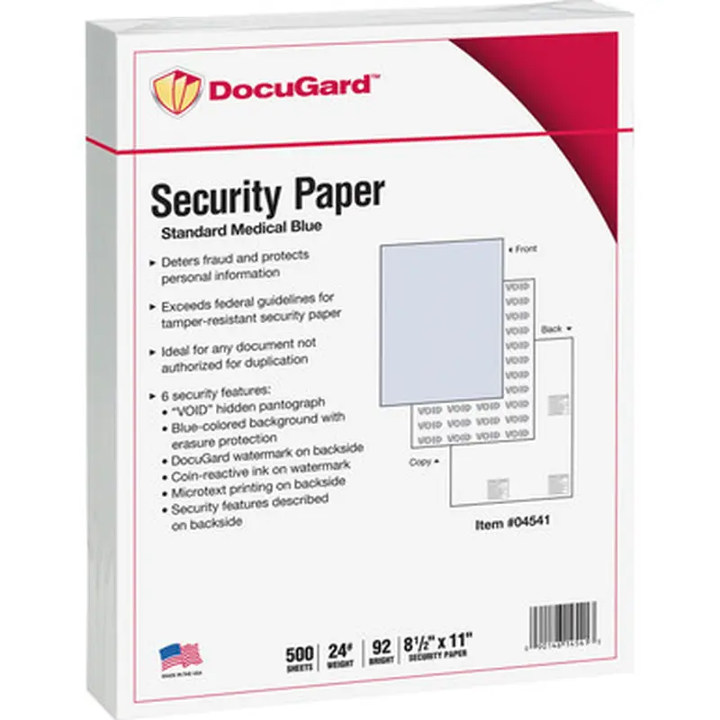 DocuGard 04541 Standard Medical Security Paper