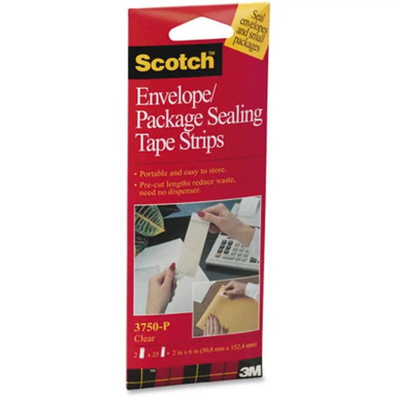 Scotch 3750P-2CR Envelope/Package Sealing Tape Strips