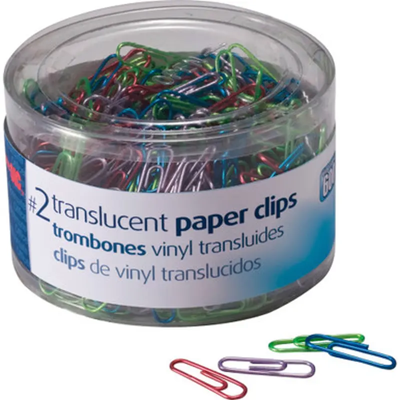 Officemate 97211 Translucent Vinyl Paper Clips