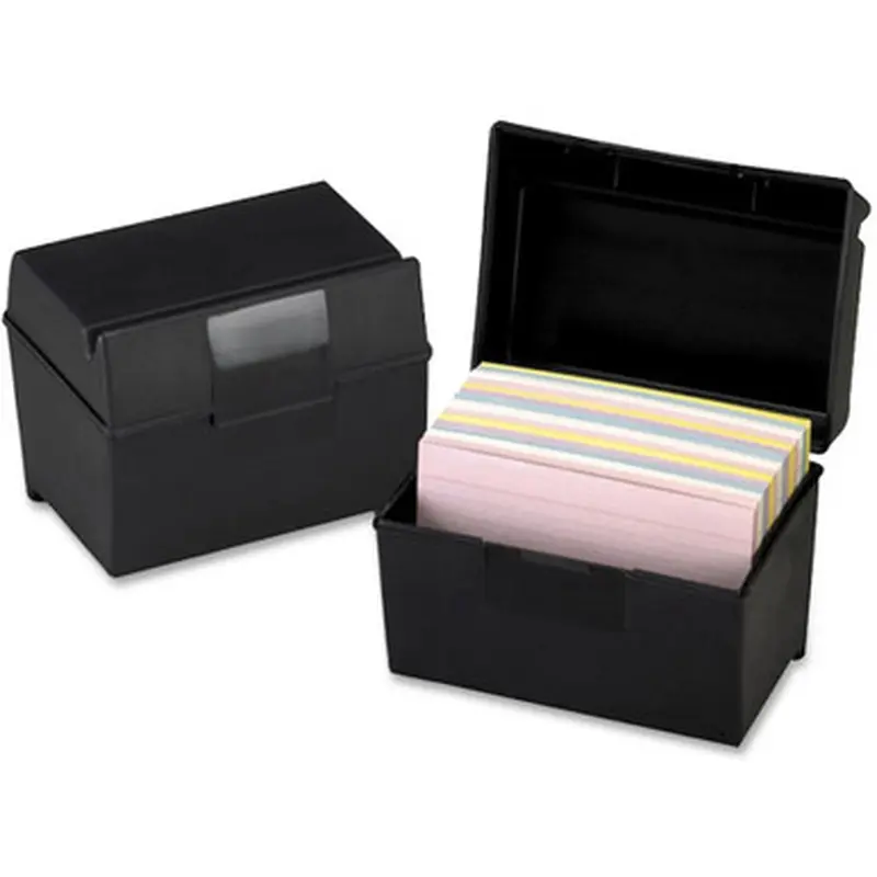 Oxford 01461 Plastic Index Card Boxes with Lids