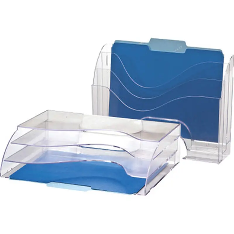 Officemate 22904 Clear Wave 2-way Desktop Organizer