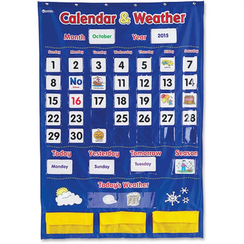 Learning Resources LER2418 Calendar/Weather Pocket Chart