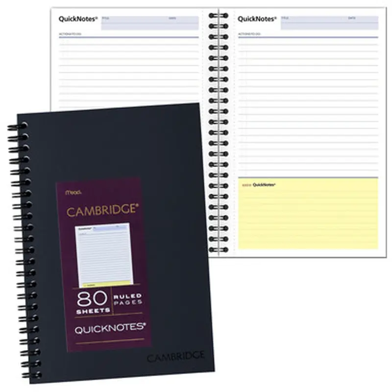 Cambridge 06096 QuickNotes Business Notebook, 4-7/8 x 8&quot, 80 Sheets