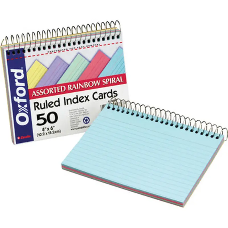 TOPS 40286 Oxford Spiral Bound Ruled Index Cards