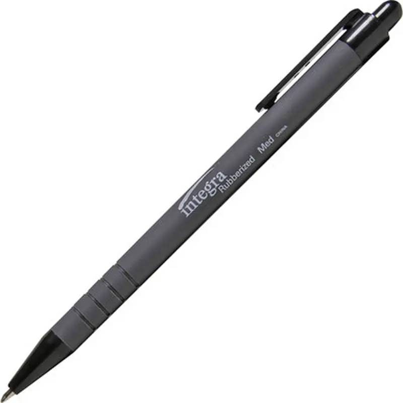 Integra 30031 Rubber Barrel Retractable Ballpoint Pens