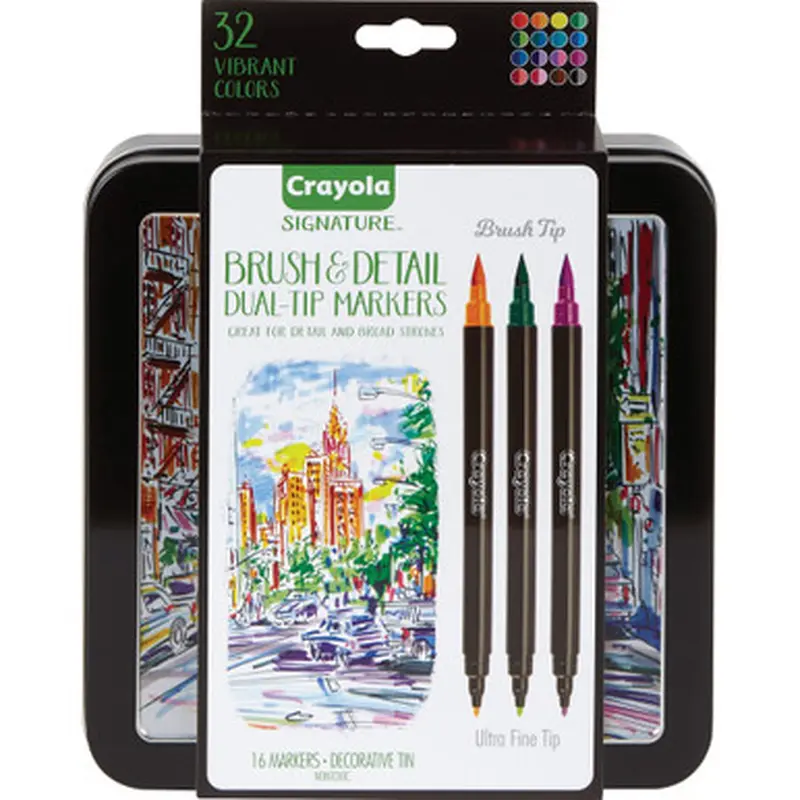 Crayola 586501 Brush &amp Detail Dual Tip Markers