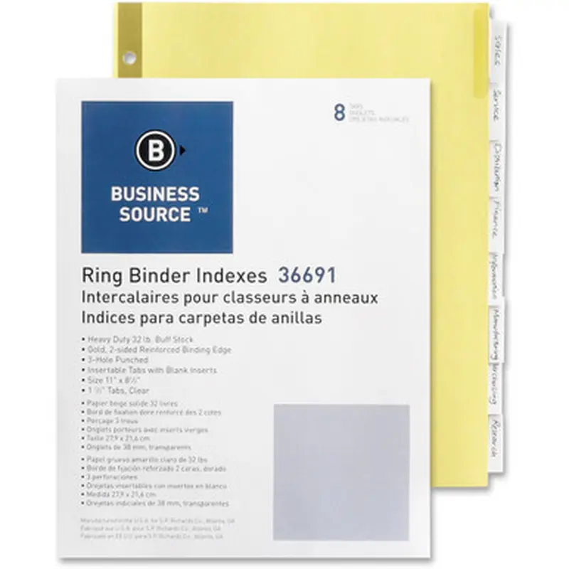 Business Source 36691 Insertable Tab Indexes