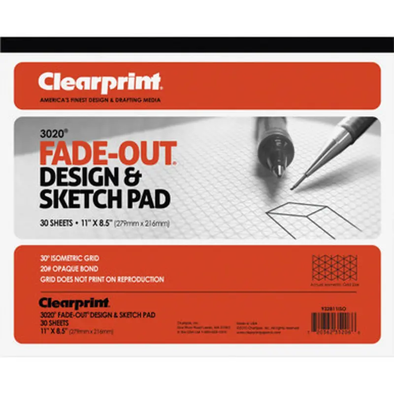 Clearprint 932811ISO Isometric Grid Paper Pad - Letter