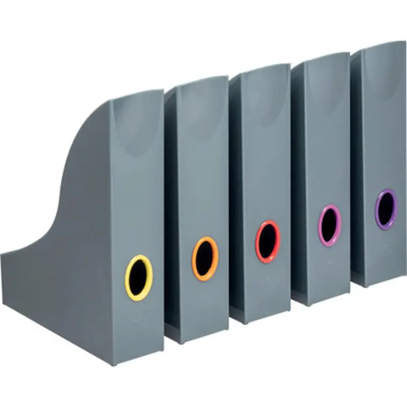 DURABLE 770657 VARICOLOR Magazine Rack Set, Gray/Multicolor - 5 pack
