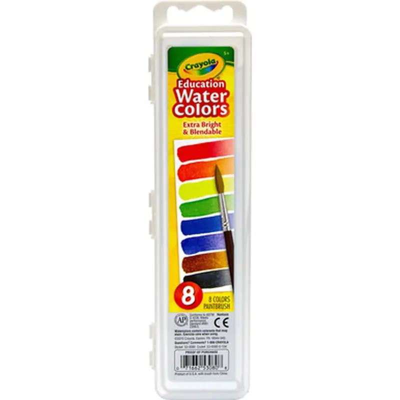 Crayola 53-0080 Educational Water Colors Oval Pans