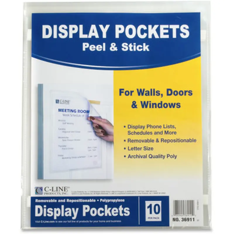 C-Line 36911 Antimicrobial Protected Display Pockets
