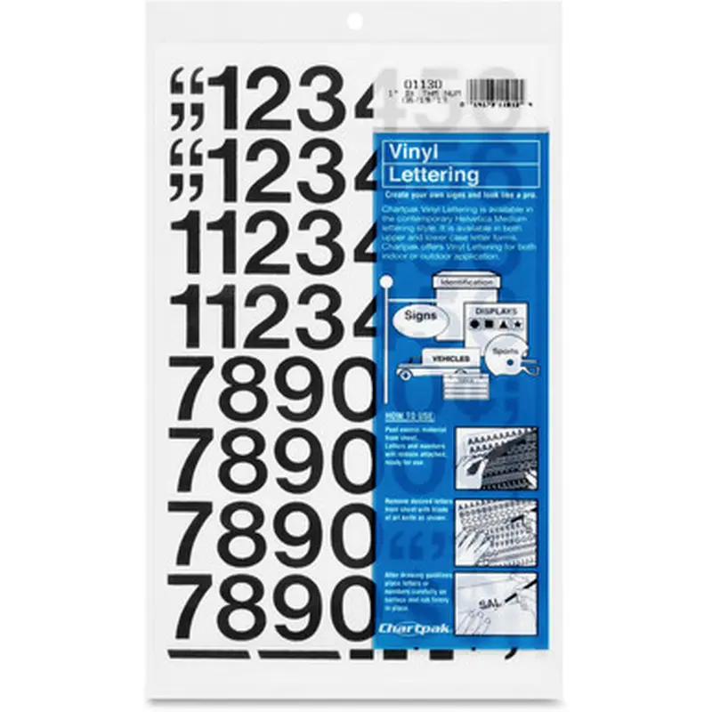 Chartpak 01130 Permanent Adhesive Vinyl Numbers