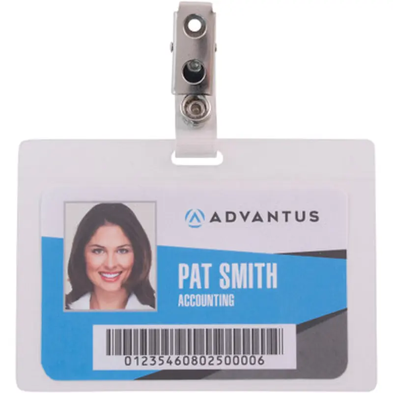 Advantus 97101 Strap Clip Self-laminating Badge Holders