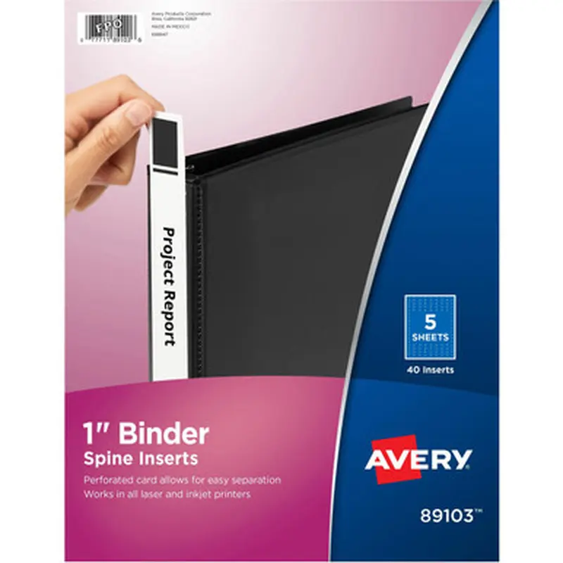 Avery 89103 Binder Spine Inserts