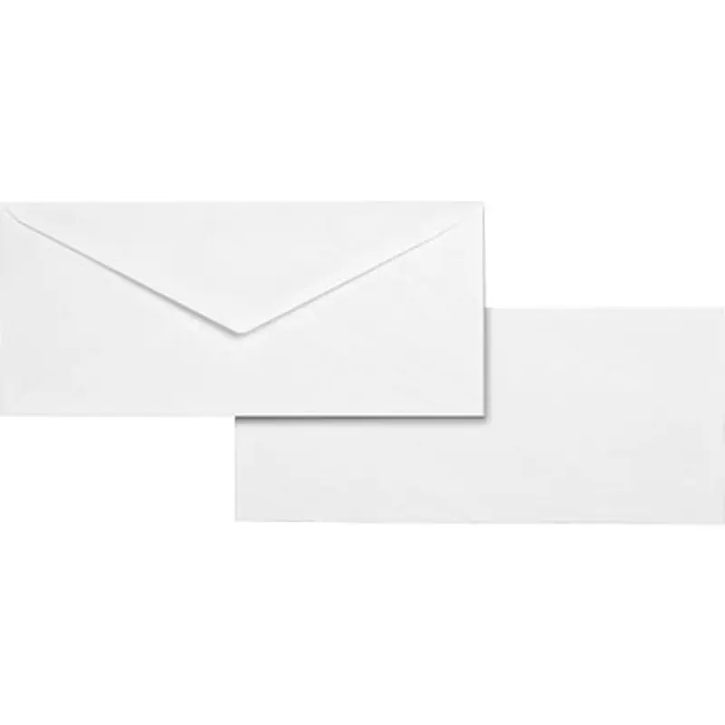 Business Source 04467 No. 10 White Wove V-Flap Business Envelopes
