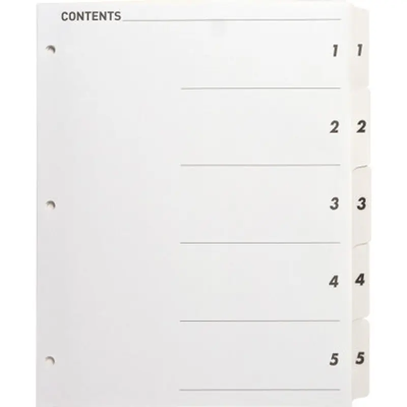 Business Source 05852 Table of Content Quick Index Dividers