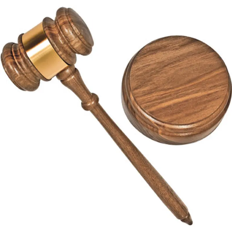 Advantus 60001 Gavel Set with Sound Block and Brass Band