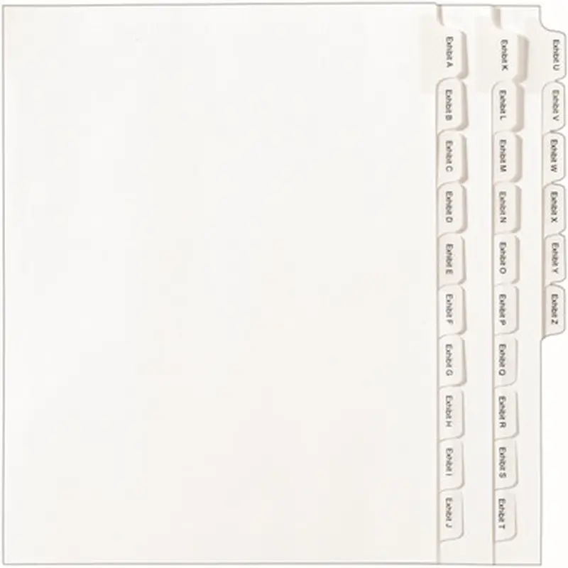 Avery 82105 Collated Legal Dividers Allstate Style, Letter Size, EXHIBIT Tab A-Z