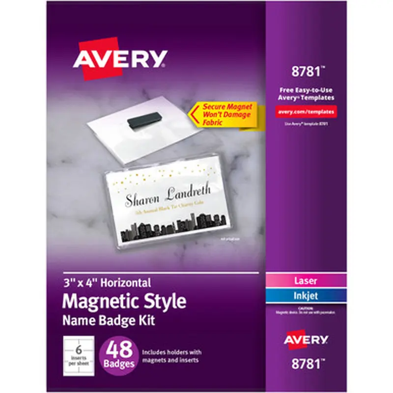 Avery 8781 Magnetic Style Name Badges