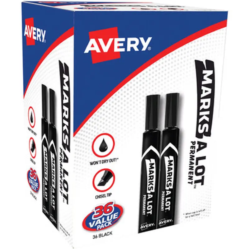 Avery 98206 Marks A Lot Permanent Markers - Large Desk-Style Size