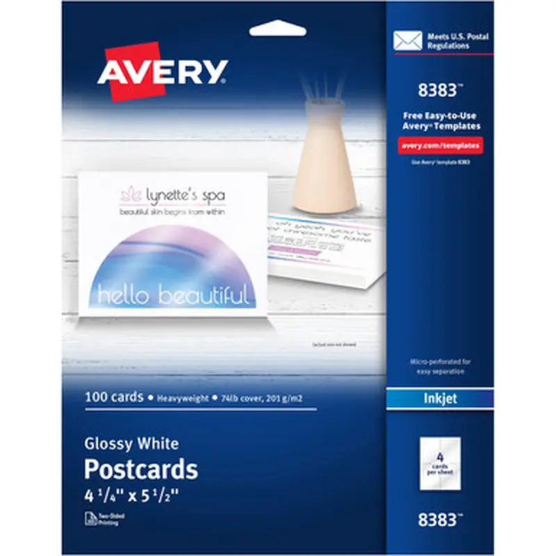 Avery 8383 Glossy Postcards