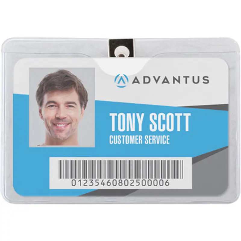 Advantus 75456 Horizontal Badge Holder with Clip