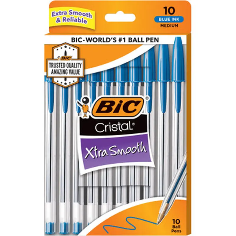 BIC MSP10BE Cristal Ballpoint Stick Pens