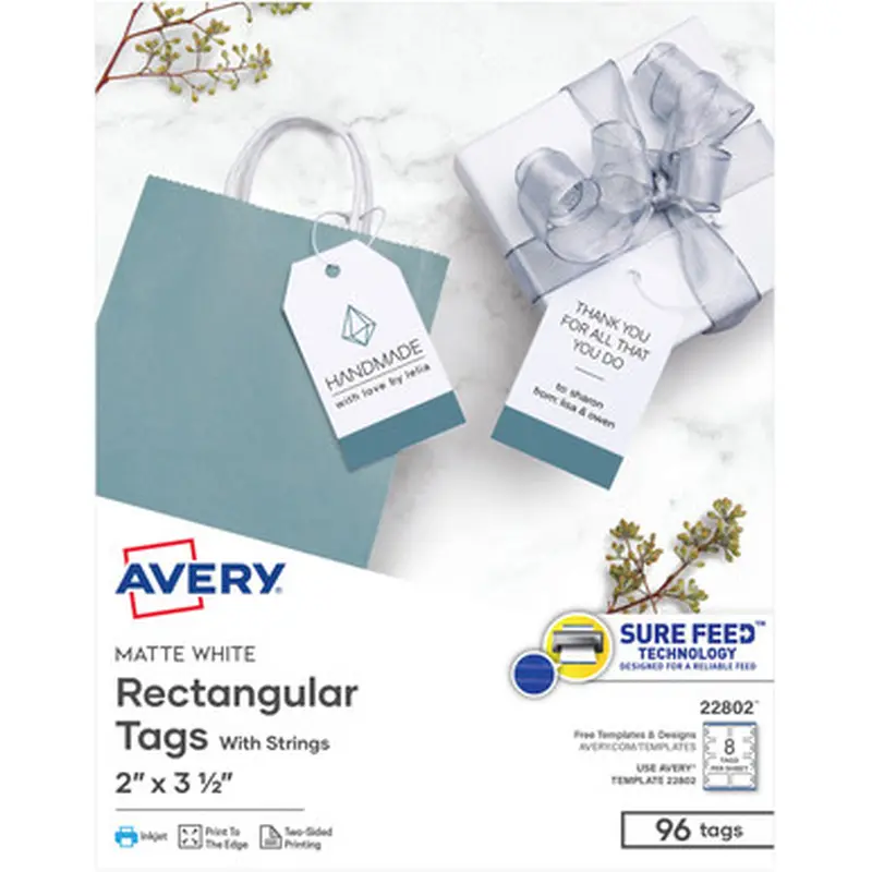 Avery 22802 Printable Tags with String