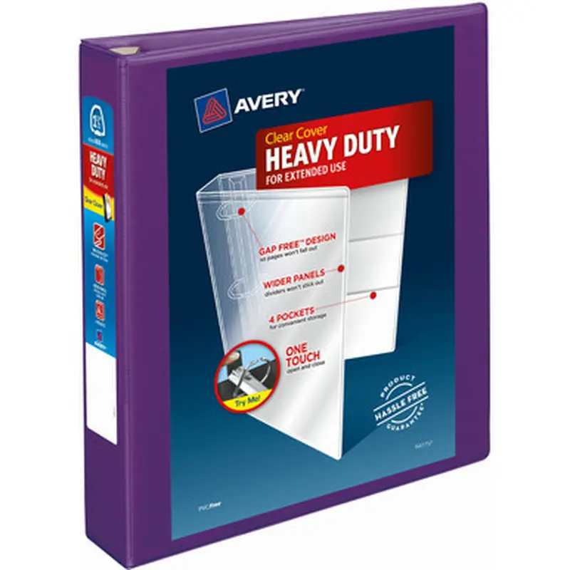 Avery 79774 Heavy-Duty View Binders - Locking One Touch EZD Rings