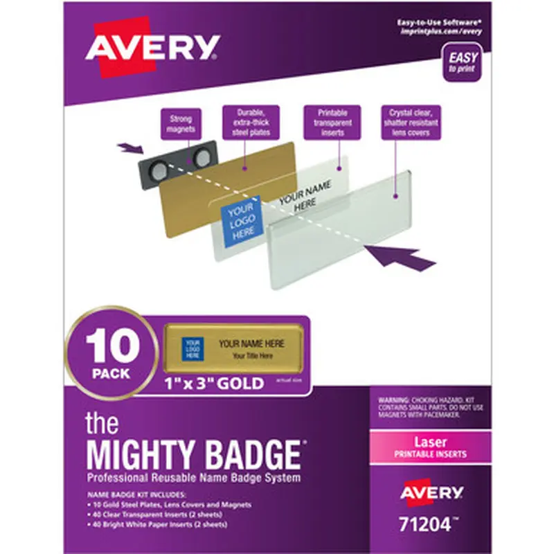 The Mighty Badge 71204 Mighty Badge Professional Reusable Name Badge System