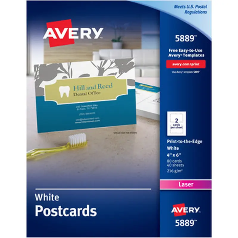 Avery 5889 Uncoated Postcards