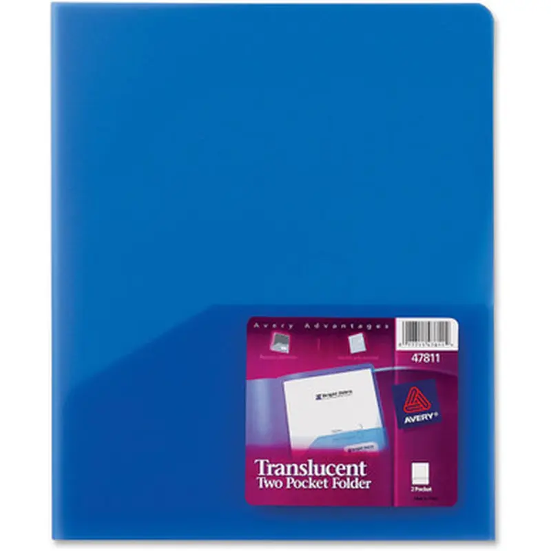 Avery 47811EA Translucent Two-Pocket Folder