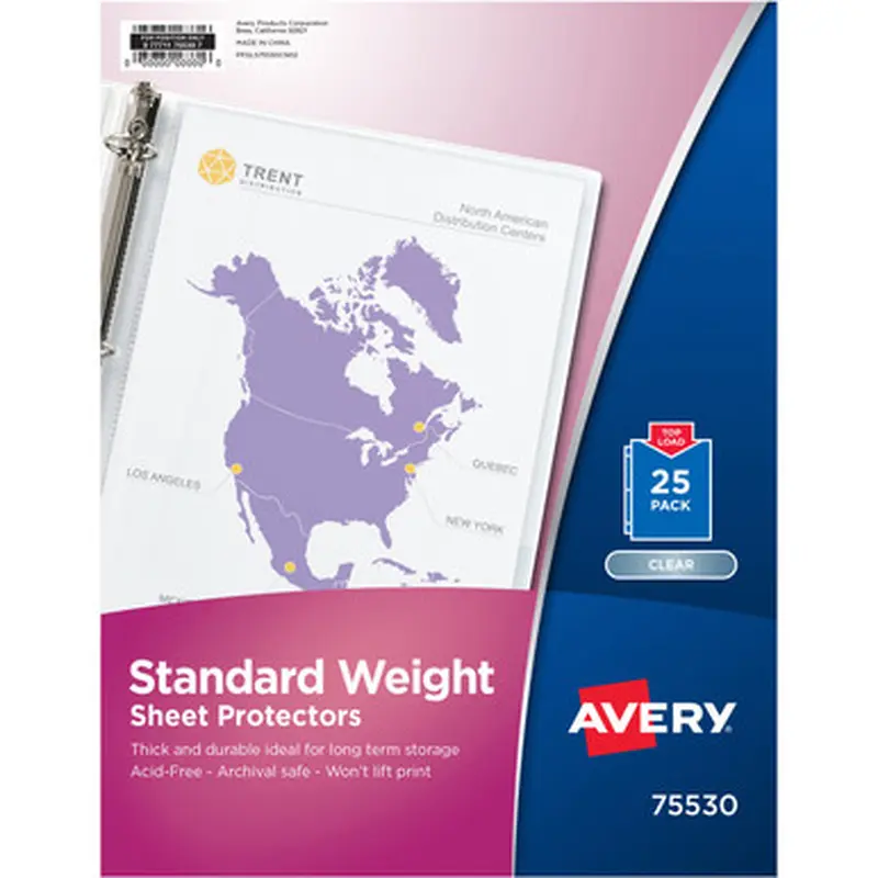 Avery PV-25P Standard-Weight Sheet Protectors