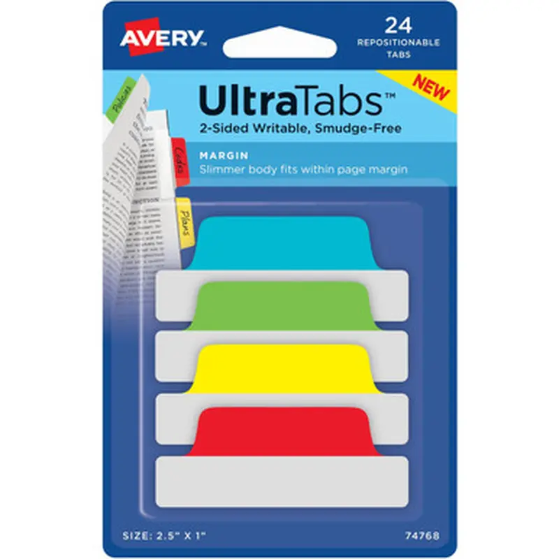 Avery 74768 2-sided Writable Margin Ultra Tabs