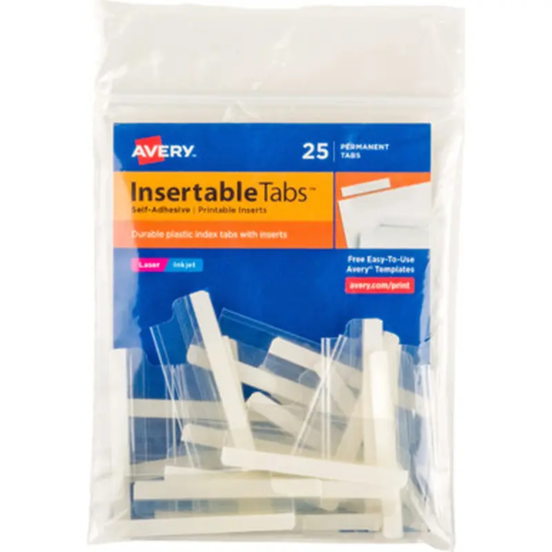 Avery S201 Index Tabs with Printable Inserts