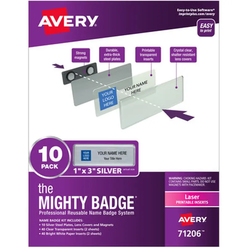 The Mighty Badge 71206 Mighty Badge Professional Reusable Name Badge System