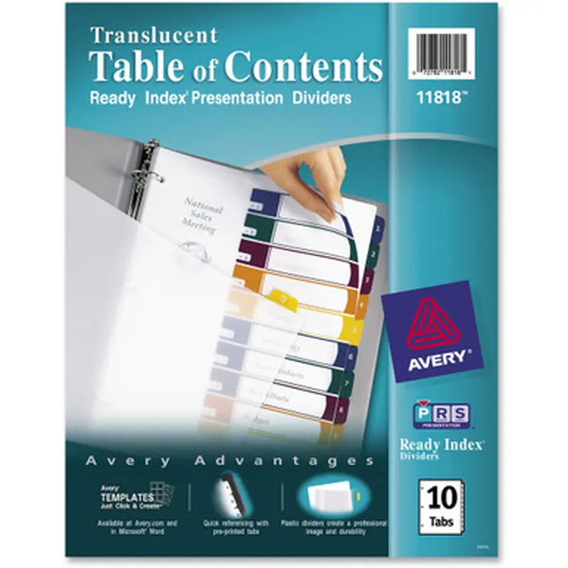 Avery 11818 Ready Index Customizable TOC Binder Dividers